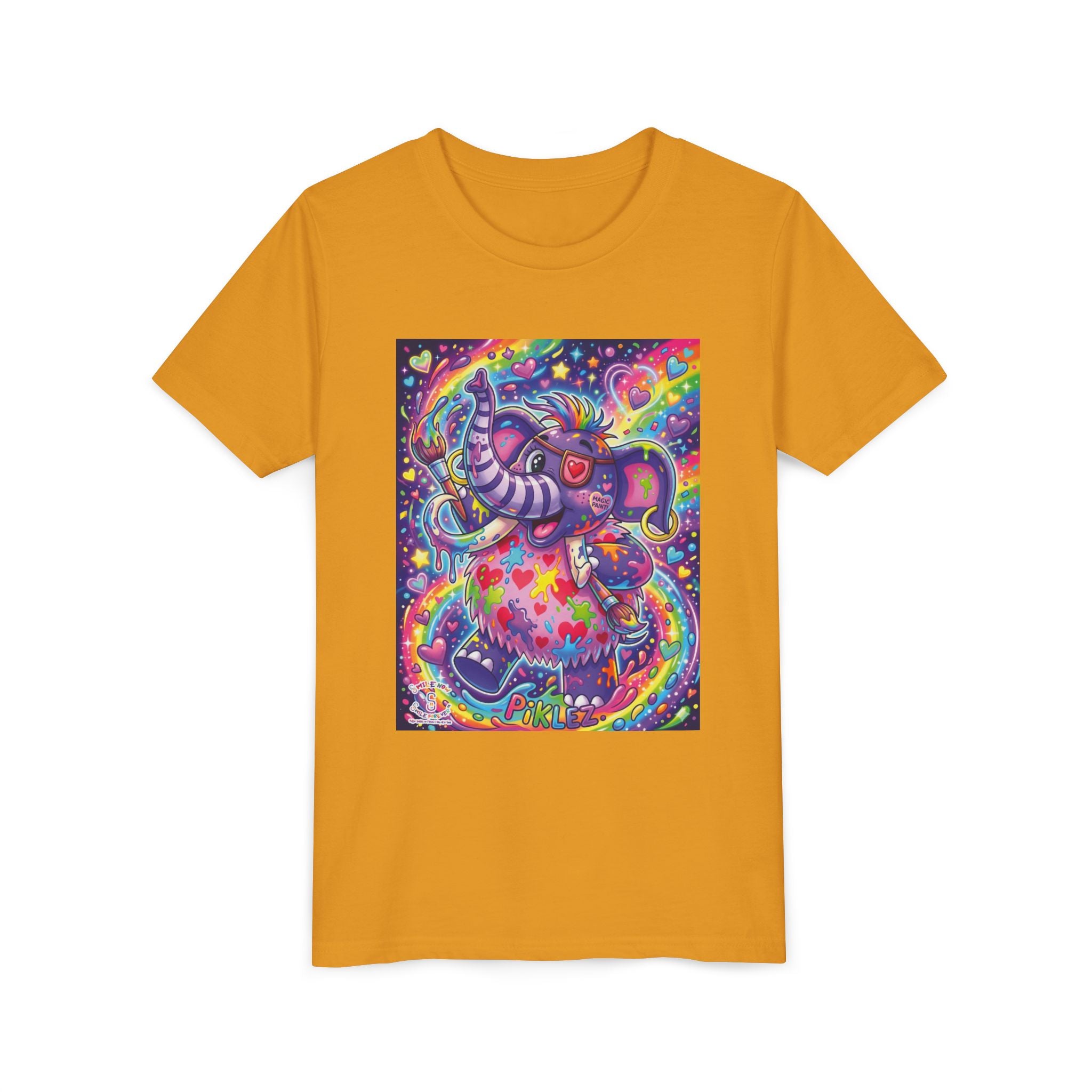 Piklez™ Youth Short Sleeve Tee – "Magic Paint!" Graphic Shirt | Smile Universe Collection