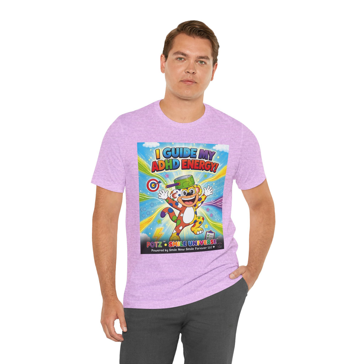 Potz™ Unisex Jersey Short Sleeve Tee – "I Guide My ADHD Energy!" Graphic Tee | Smile Universe Collection
