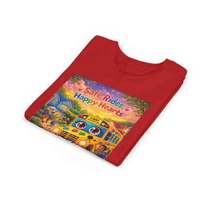 Lani™ Youth Short Sleeve Tee – "Safe Rides, Happy Hearts" Graphic