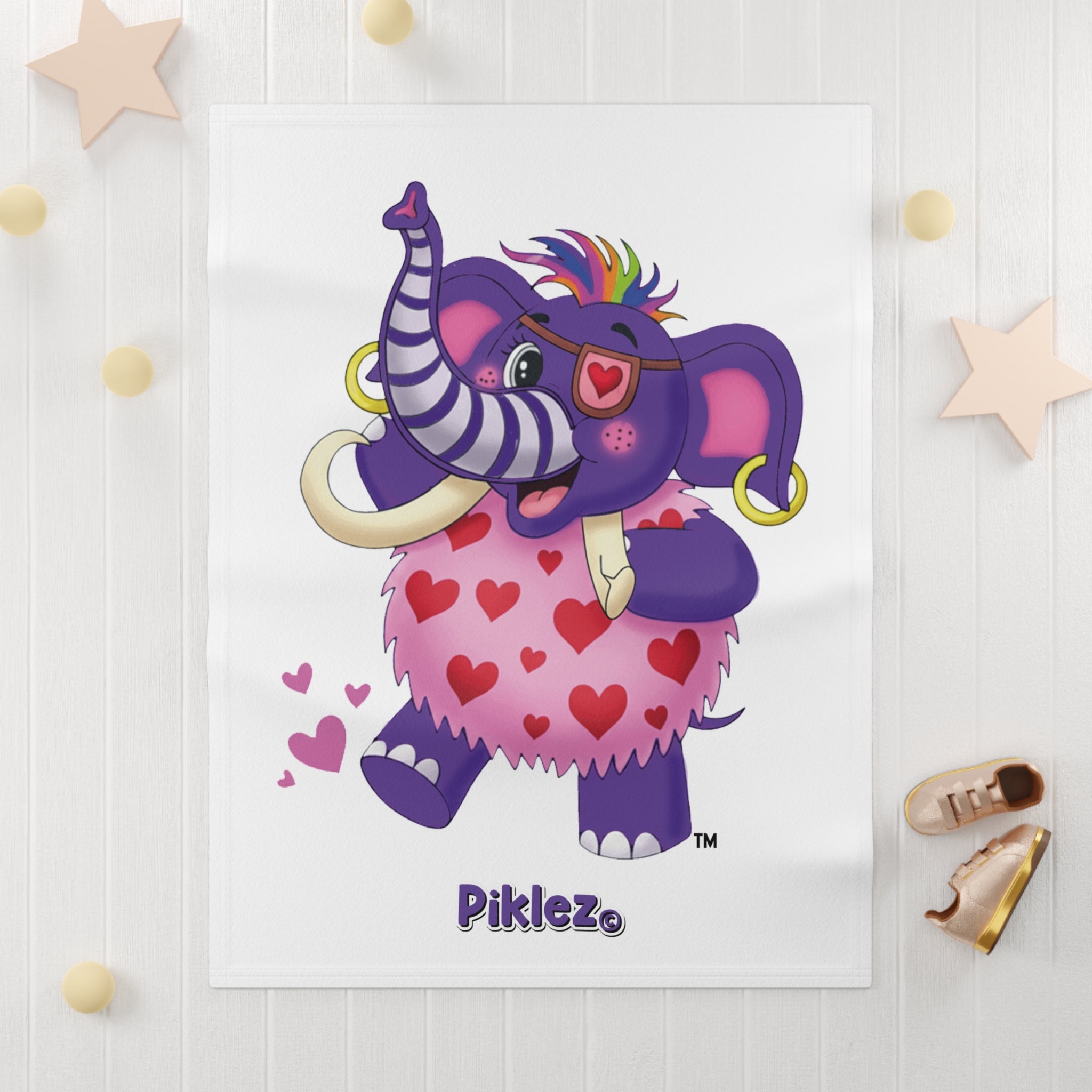 Piklez™ Soft Fleece Baby Blanket – "Full of Love!" Graphic | Smile Universe Collection