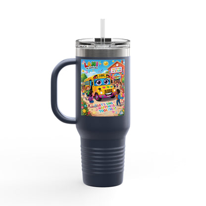 Lani™ 40oz Insulated Travel Mug – "Let's Sing Happiness Together!" Graphic