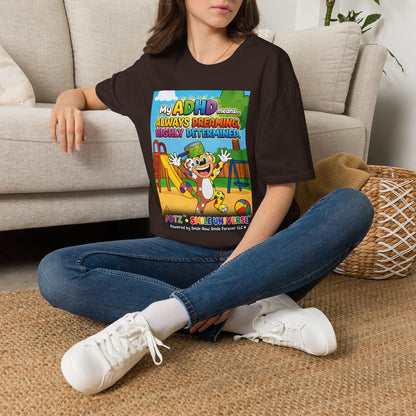 Potz™ Unisex Softstyle T-Shirt – "My ADHD Means Always Dreaming, Highly Determined" Graphic Tee | Smile Universe Collection