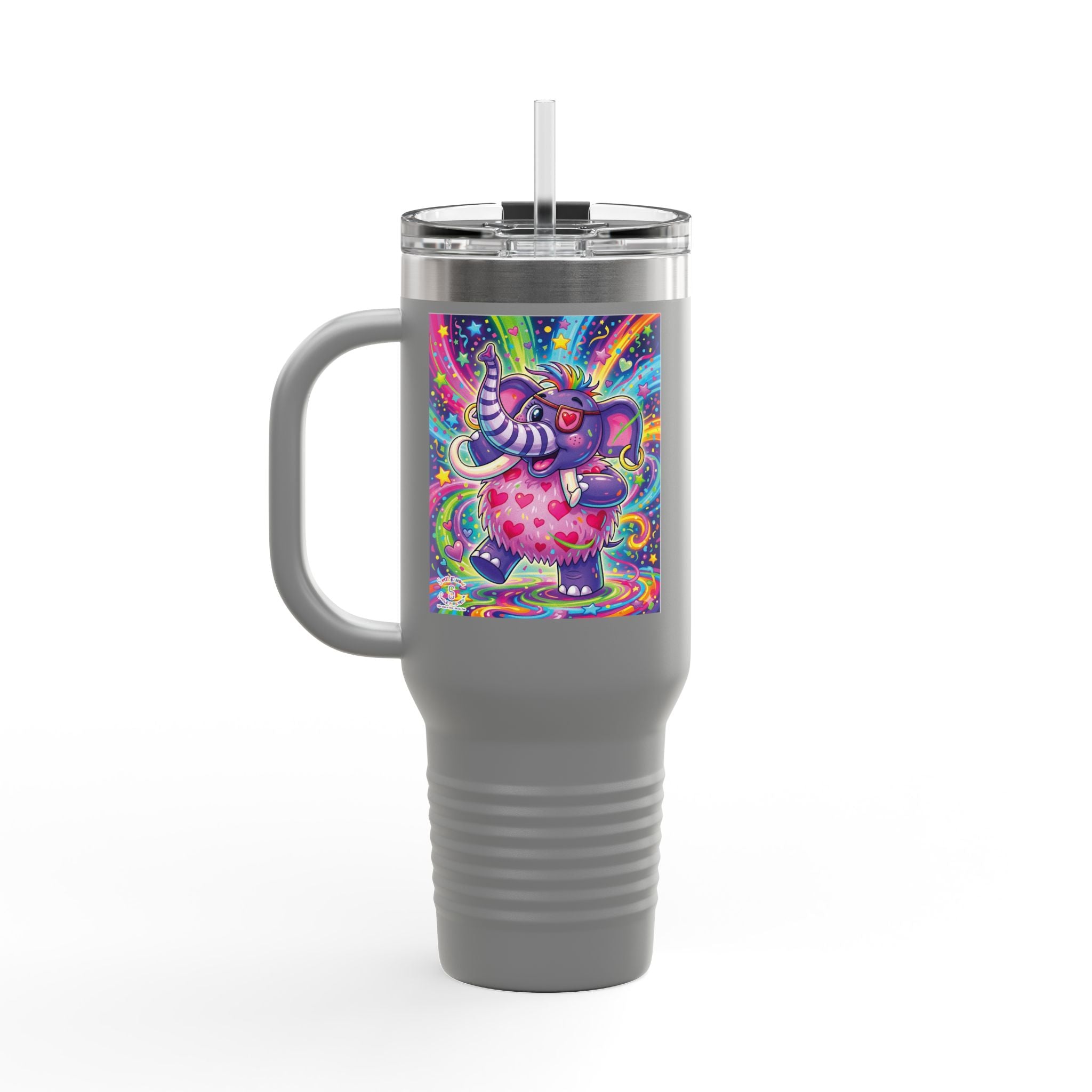 Piklez™ 40oz Insulated Travel Mug – "Born to Celebrate!" Graphic | Smile Universe Collection