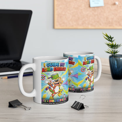 Potz™ Ceramic Mug – "I Guide My ADHD Energy!" Graphic Coffee Mug | Smile Universe Collection