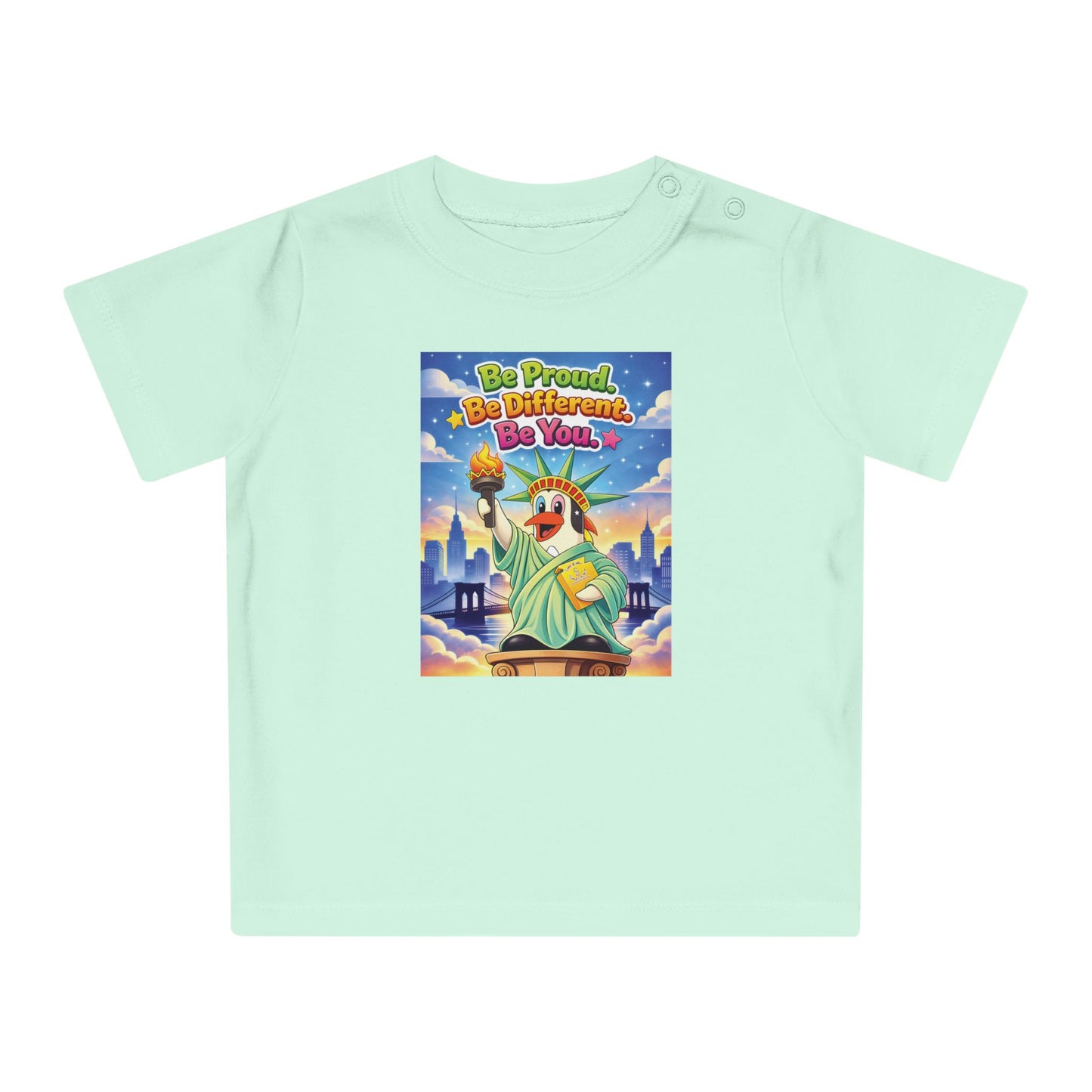 TuBz™ "Be Proud. Be Different. Be You." Baby T- Shirt - Cute Inspirational Infant Tee