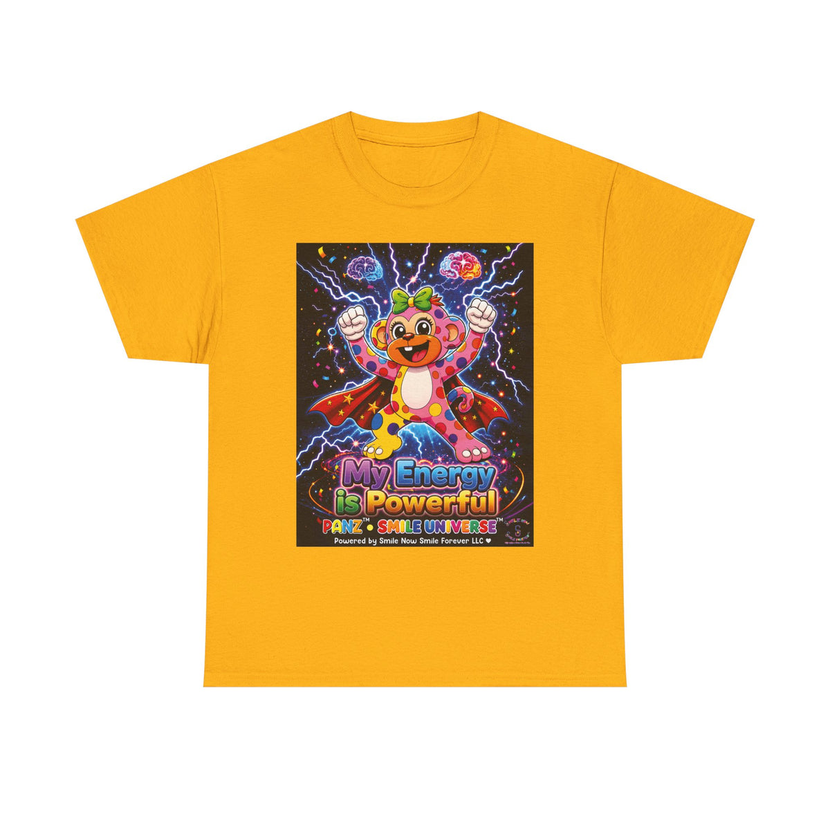 Panz™ Unisex Heavy Cotton™ Tee For Adult – "My Energy is Powerful" Graphic Tee | Smile Universe Collection