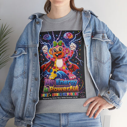 Panz™ Unisex Heavy Cotton™ Tee For Adult – "My Energy is Powerful" Graphic Tee | Smile Universe Collection
