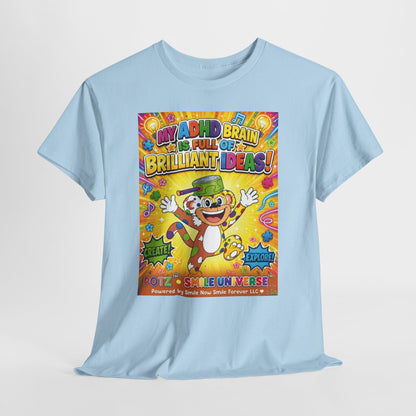 Potz™ Unisex Heavy Cotton™ Tee – "My ADHD Brain is Full of Brilliant Ideas!" Graphic Tee | Smile Universe Collection