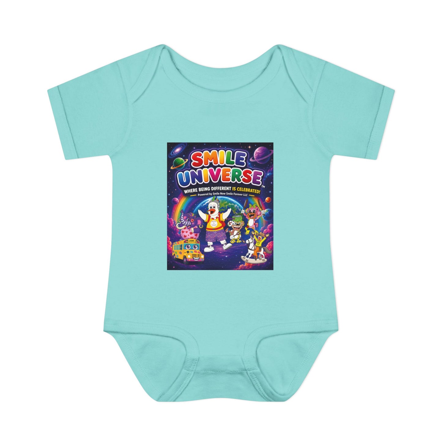 Smile Universe™ Infant Baby Rib Bodysuit – "Where Being Different is CELEBRATED!" Graphic