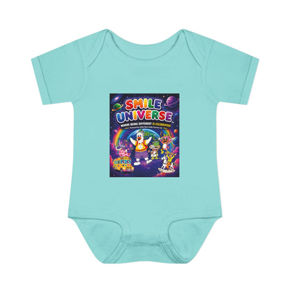 Smile Universe™ Infant Baby Rib Bodysuit – "Where Being Different is CELEBRATED!" Graphic