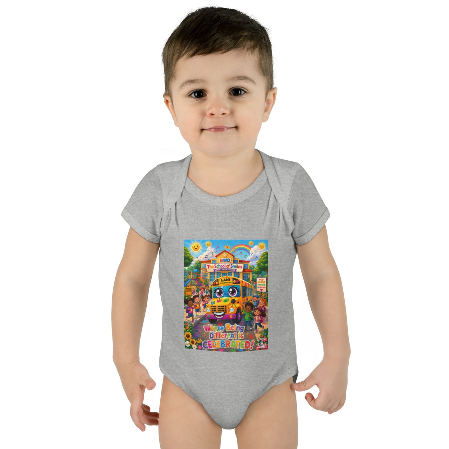 Lani™ Infant Baby Rib Bodysuit – "Where Being Different is CELEBRATED!" Graphic