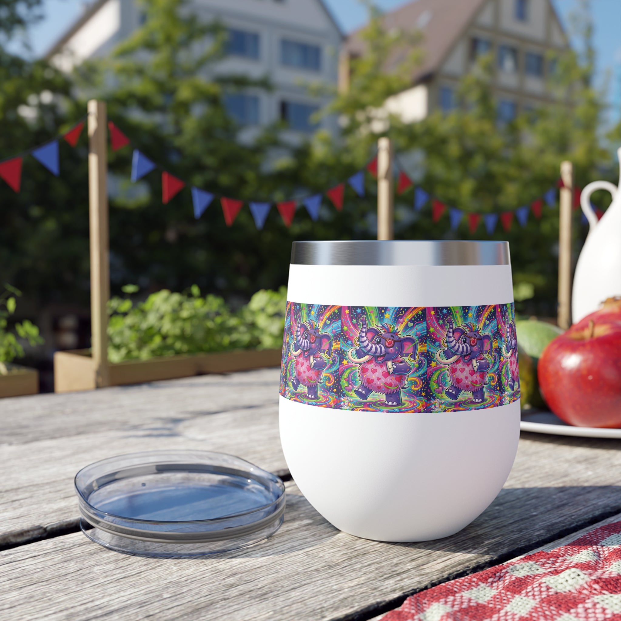 Piklez™ 12oz Copper Vacuum Insulated Cup – "Born to Celebrate!" Graphic | Smile Universe Collection
