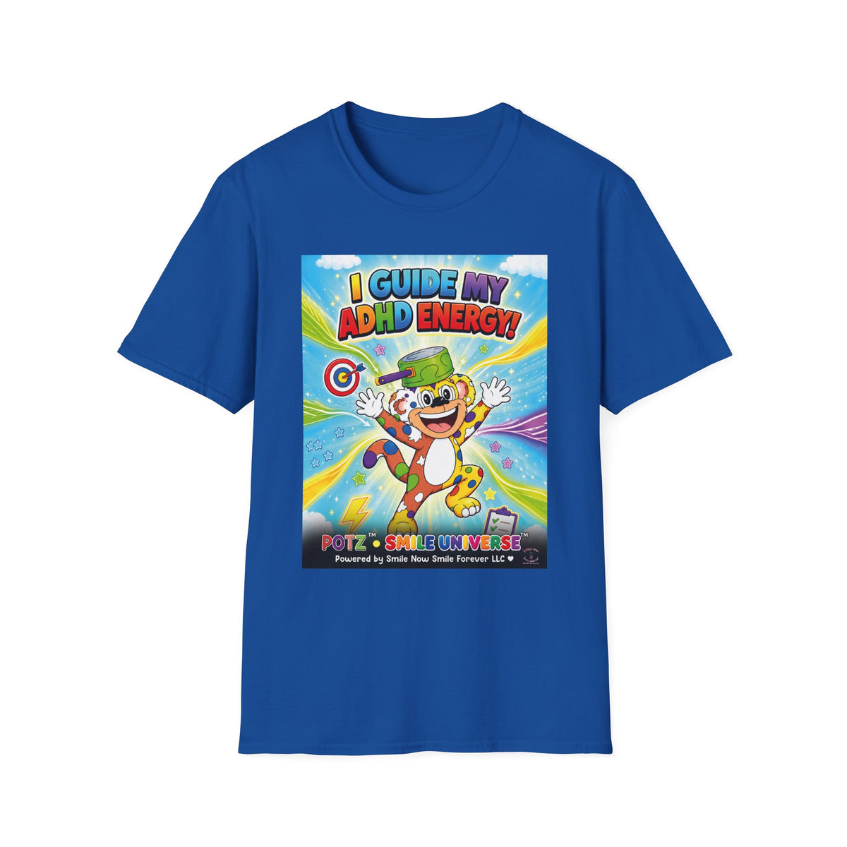 Potz™ Unisex Softstyle T-Shirt – "I Guide My ADHD Energy!" Graphic Tee | Smile Universe Collection
