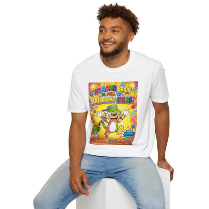 Potz™ Unisex Softstyle T-Shirt – "My ADHD Brain is Full of Brilliant Ideas!" Graphic Tee | Smile Universe Collection