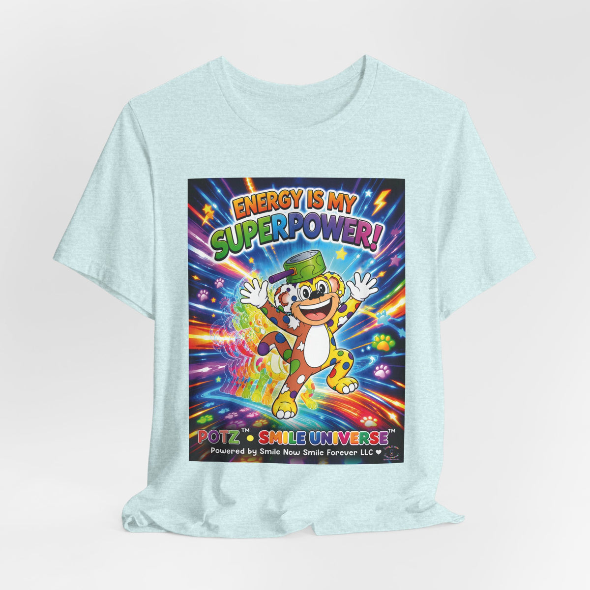 Potz™ Unisex Jersey Short Sleeve Tee – "Energy is My Superpower!" Graphic Tee | Smile Universe Collection