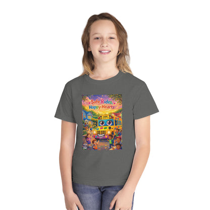 Lani™ Youth Midweight Tee – "Safe Rides, Happy Hearts" Graphic