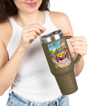 Lani™ 40oz Insulated Travel Mug – "Let's Sing Happiness Together!" Graphic