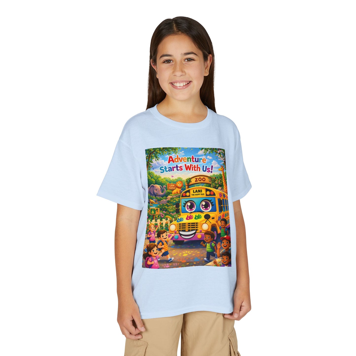 Lani™ Youth DryBlend® T-Shirt – "Adventure Starts With Us!" Graphic