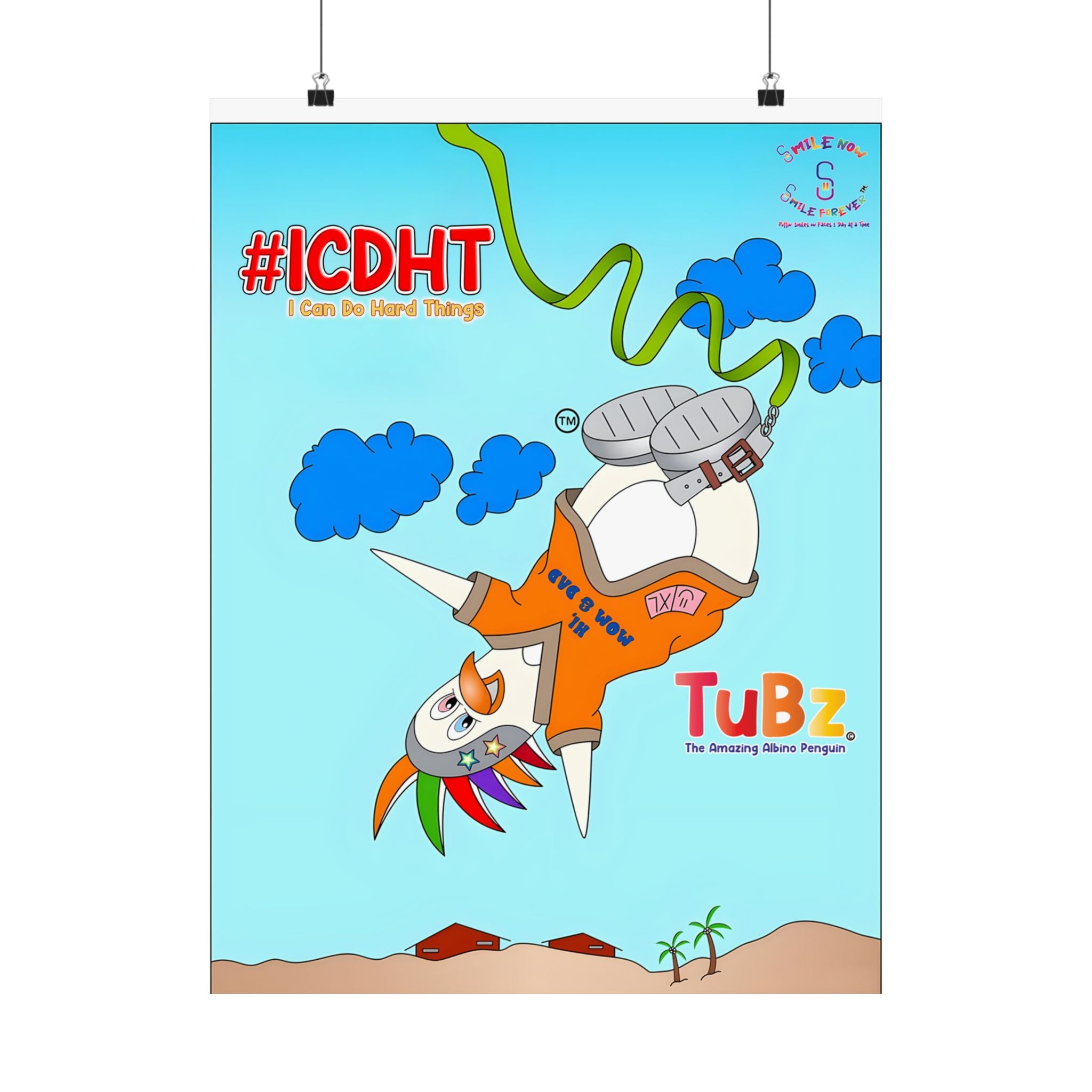 TuBz™ "I Can Do Hard Things" Kids Poster - Motivational Classroom Wall Art