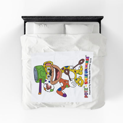 Potz™ Velveteen Plush Blanket – Playful Graphic Throw | Smile Universe Collection