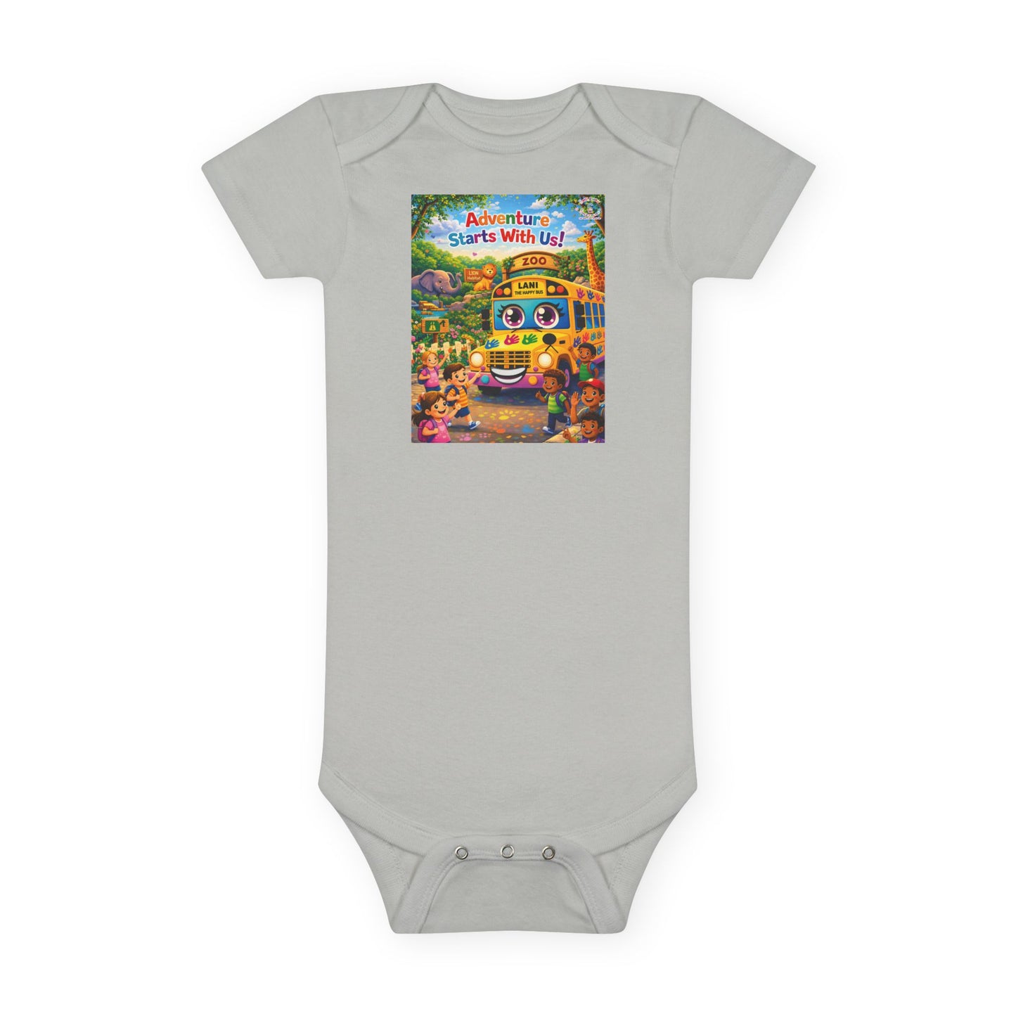 Lani™ Baby Short Sleeve Onesie® – "Adventure Starts With Us!" Graphic