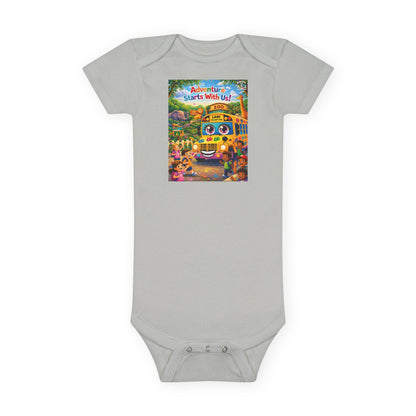 Lani™ Baby Short Sleeve Onesie® – "Adventure Starts With Us!" Graphic