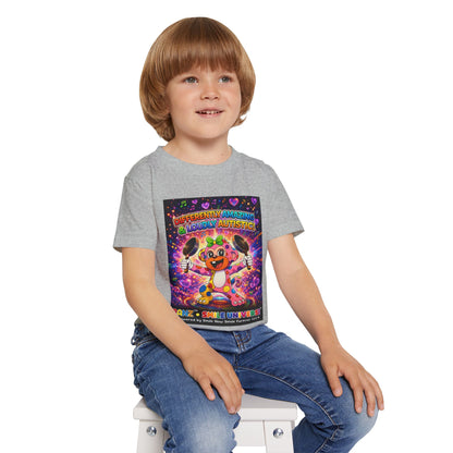 Panz™ Heavy Cotton™ Toddler T-Shirt – "Differently Amazing & Loudly Autistic!" Graphic | Smile Universe Collection