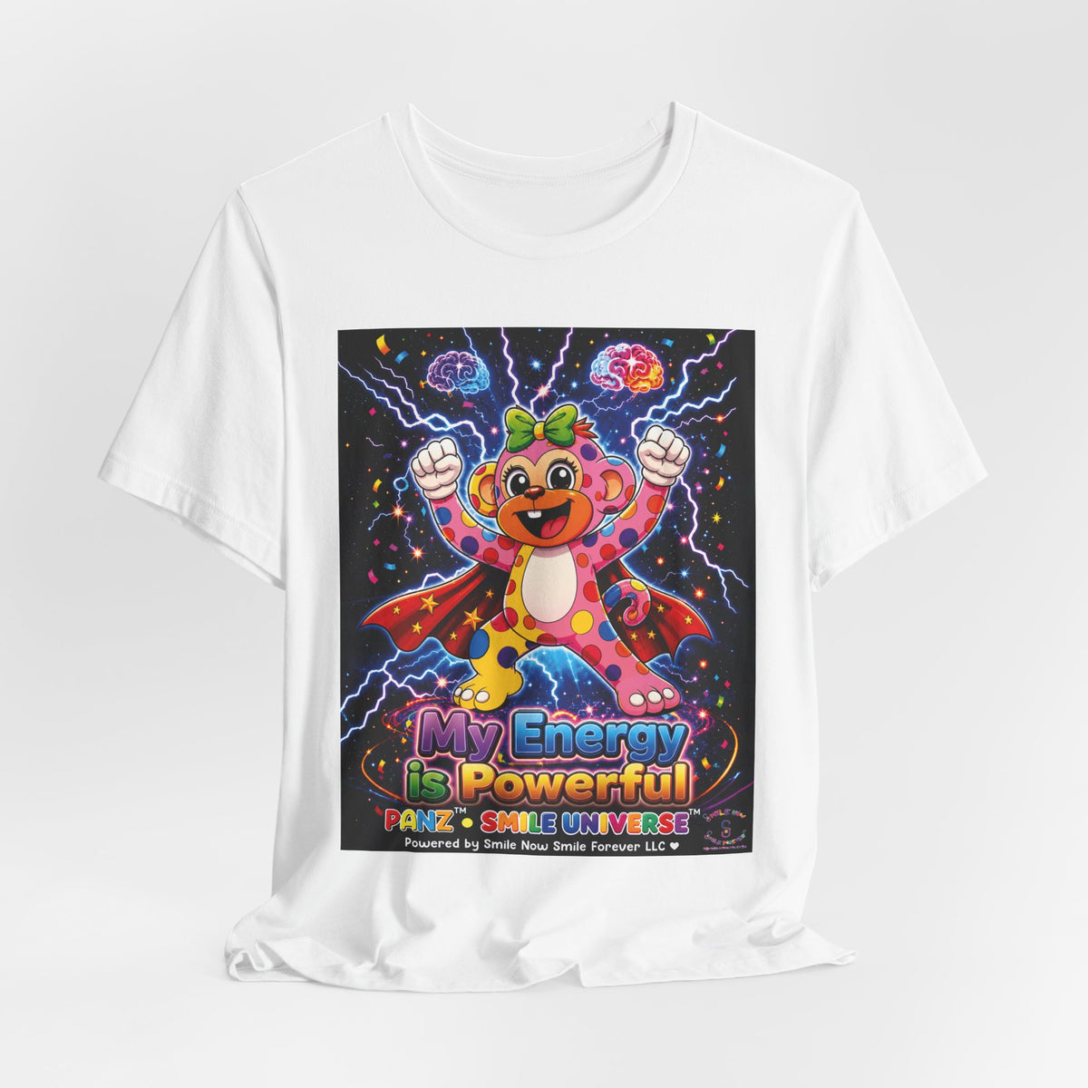Panz™ Unisex Jersey Short Sleeve Tee For Adult– "My Energy is Powerful" Graphic Tee | Smile Universe Collection