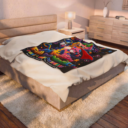 Panz™ Velveteen Plush Blanket – "My Mind is Full of Magic" Graphic | Smile Universe Collection