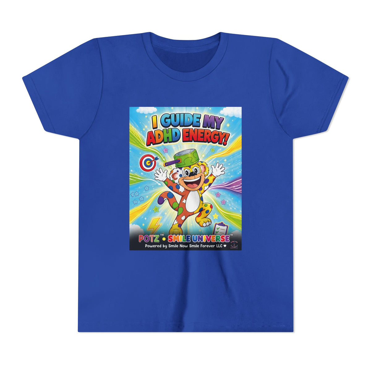 Potz™ Youth Short Sleeve Tee – "I Guide My ADHD Energy!" Graphic Tee | Smile Universe Collection