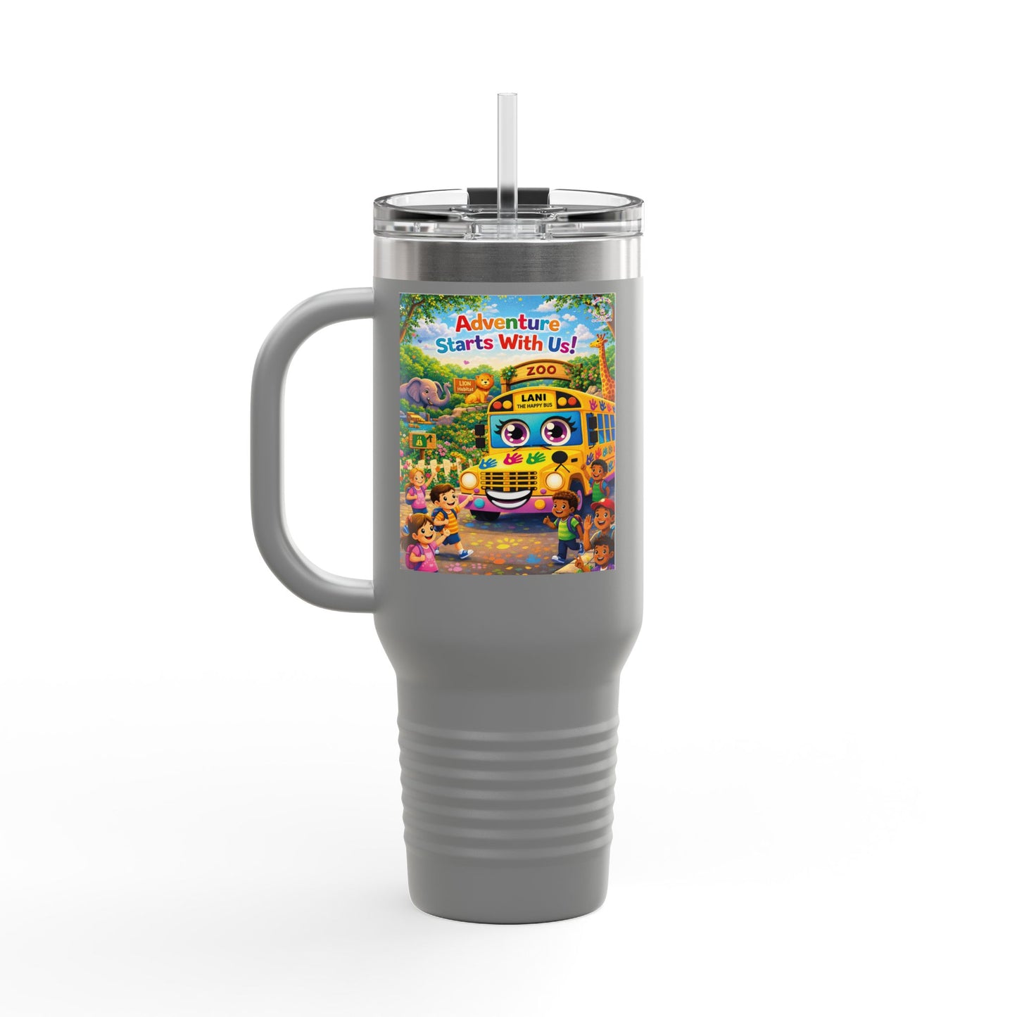Lani™ 40oz Insulated Travel Mug – "Adventure Starts With Us!" Graphic