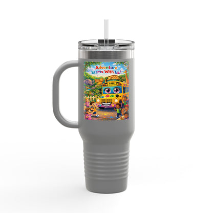 Lani™ 40oz Insulated Travel Mug – "Adventure Starts With Us!" Graphic