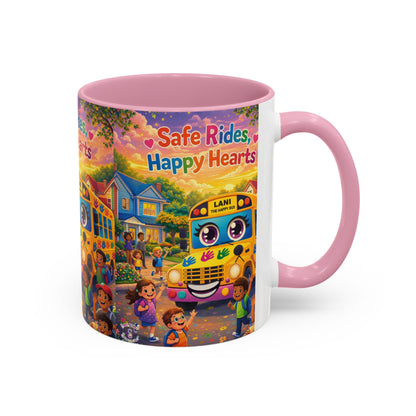 Lani™ Colorful Mug (11oz & 15oz) – "Safe Rides, Happy Hearts" Graphic
