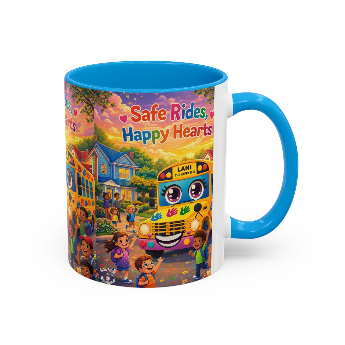 Lani™ Colorful Mug (11oz & 15oz) – "Safe Rides, Happy Hearts" Graphic