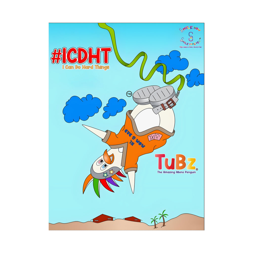 TuBz™ "I Can Do Hard Things" Fine Art Poster - Premium Inspirational Wall Decor for Kids
