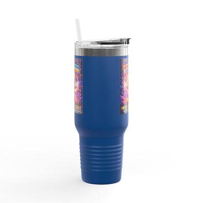 Panz™ 40oz Insulated Travel Mug – "Differently Amazing & Loudly Autistic!" Graphic | Smile Universe Collection