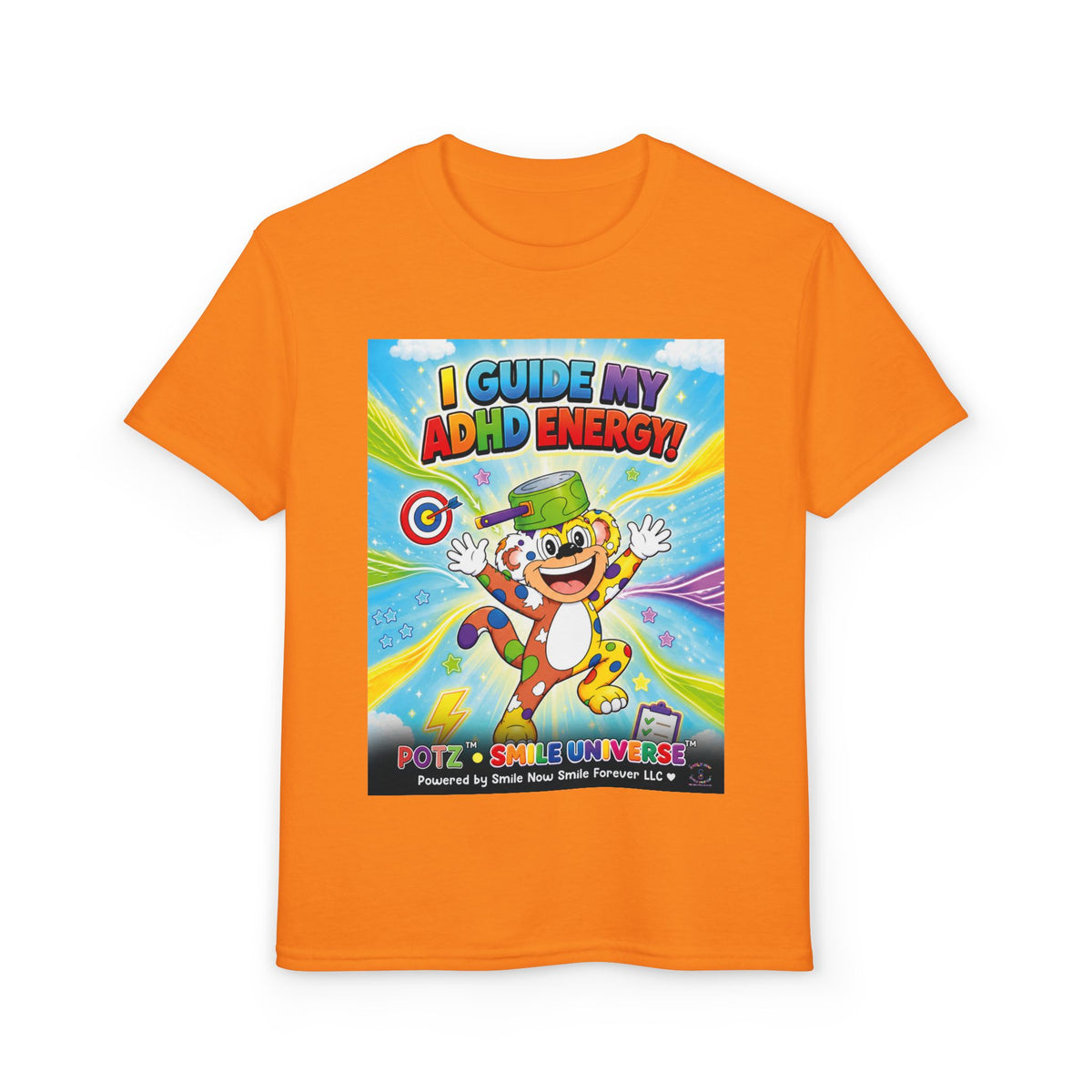 Potz™ Youth DryBlend® T-Shirt – "I Guide My ADHD Energy!" Graphic Tee | Smile Universe Collection