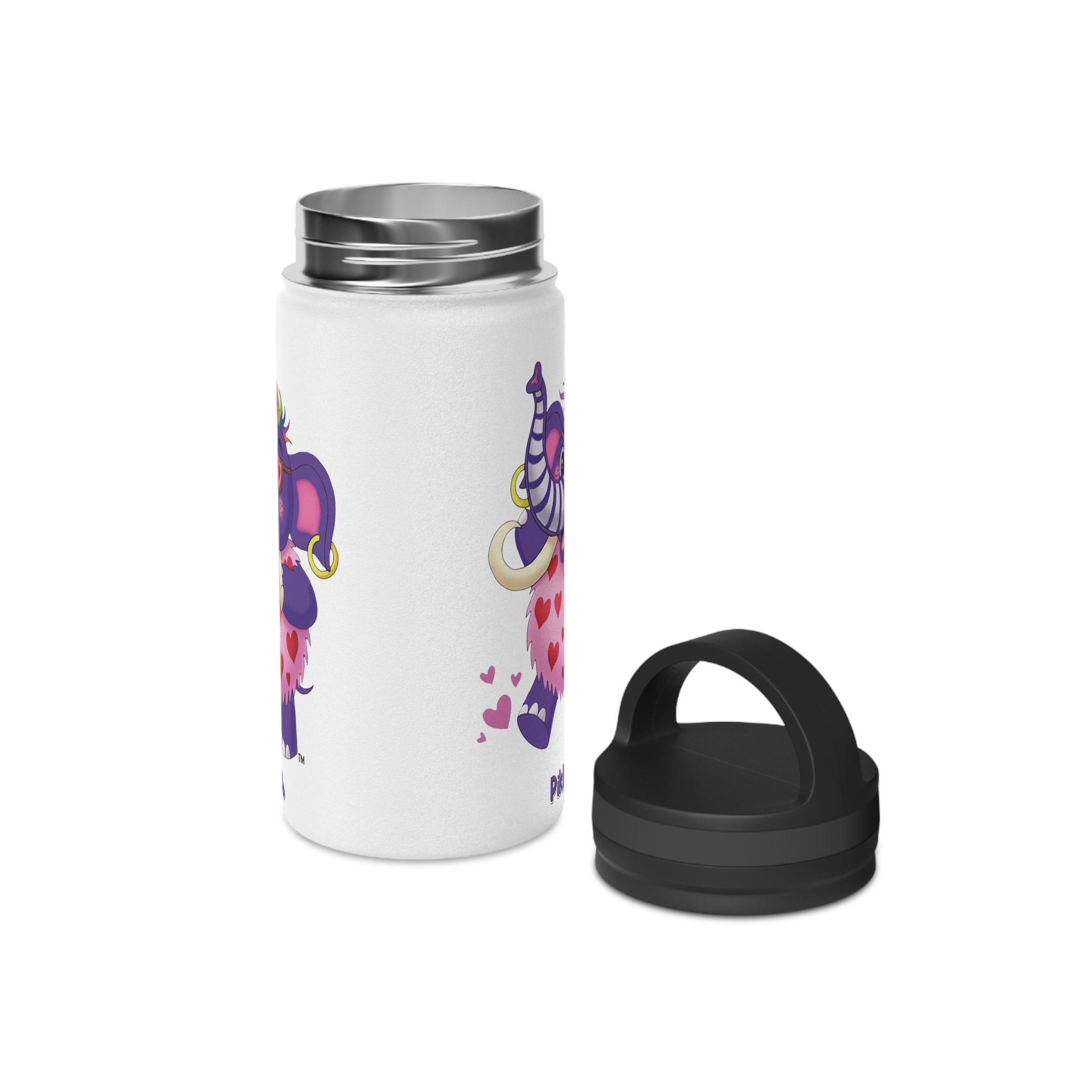 Piklez™ Stainless Steel Water Bottle with Handle Lid – "Full of Love!" Graphic | Smile Universe Collection