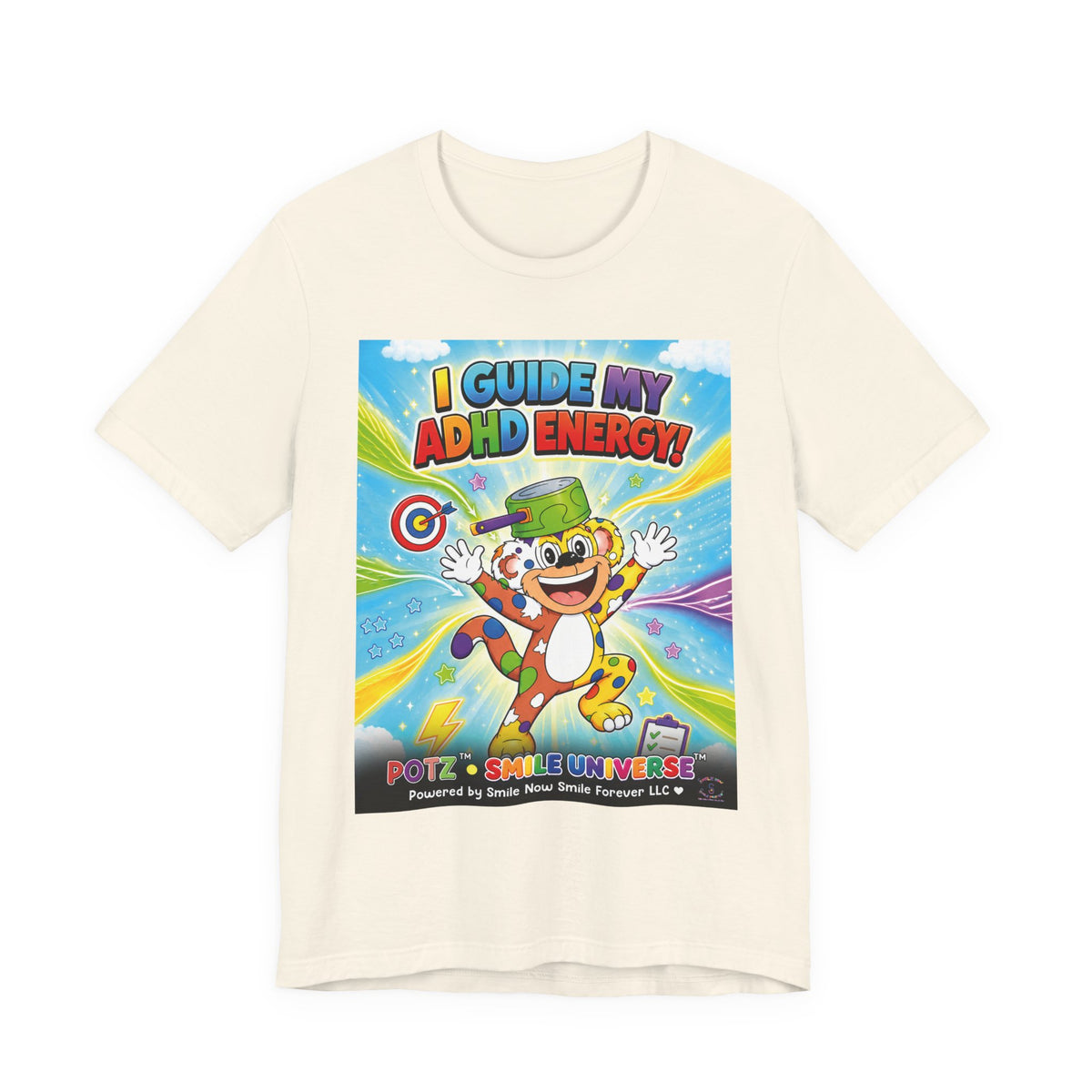 Potz™ Unisex Jersey Short Sleeve Tee – "I Guide My ADHD Energy!" Graphic Tee | Smile Universe Collection