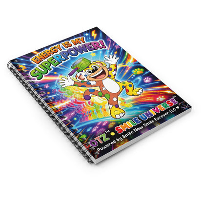 Potz™ Spiral Notebook – "Energy is My Superpower!" Graphic Ruled Notebook | Smile Universe Collection