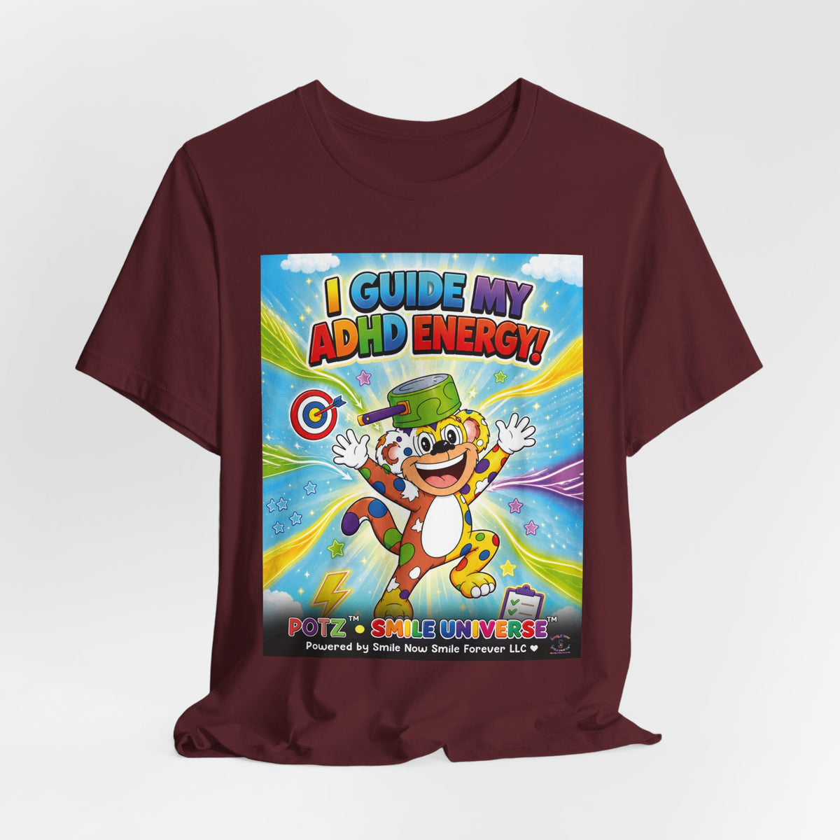 Potz™ Unisex Jersey Short Sleeve Tee – "I Guide My ADHD Energy!" Graphic Tee | Smile Universe Collection