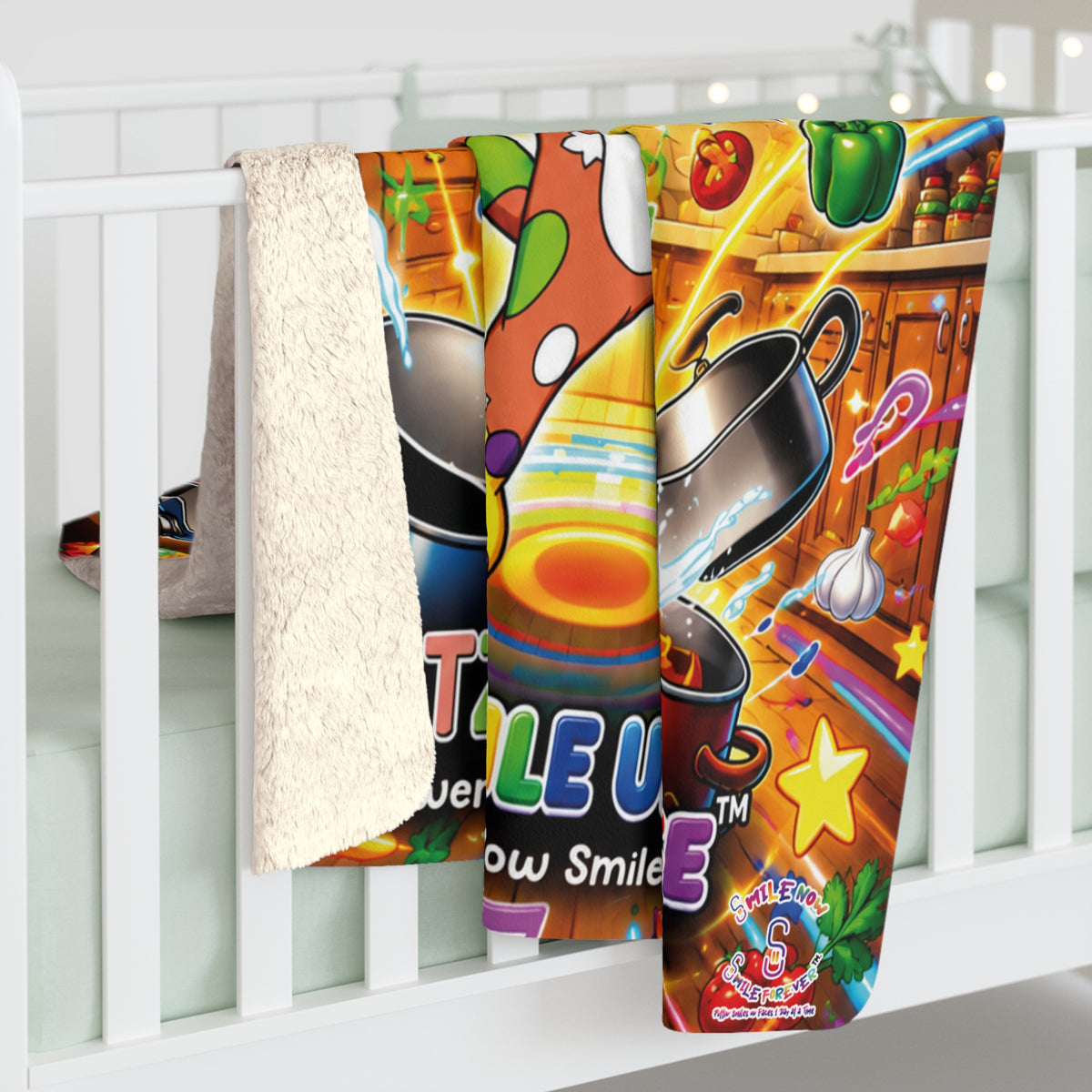 Potz™ Sherpa Fleece Blanket – "I Make Noise -n- Have Fun!" Graphic Throw | Smile Universe Collection