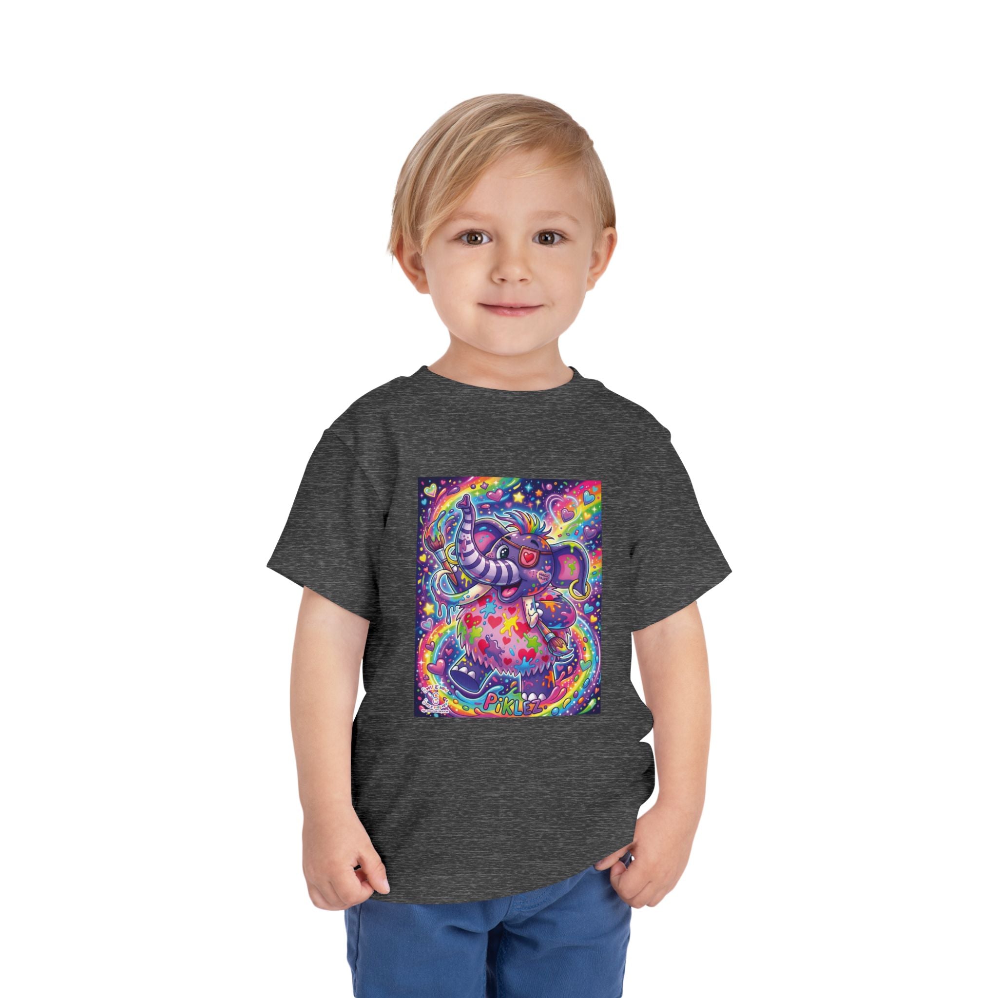 Piklez™ Toddler Short Sleeve Tee – "Magic Paint!" Graphic Shirt | Smile Universe Collection