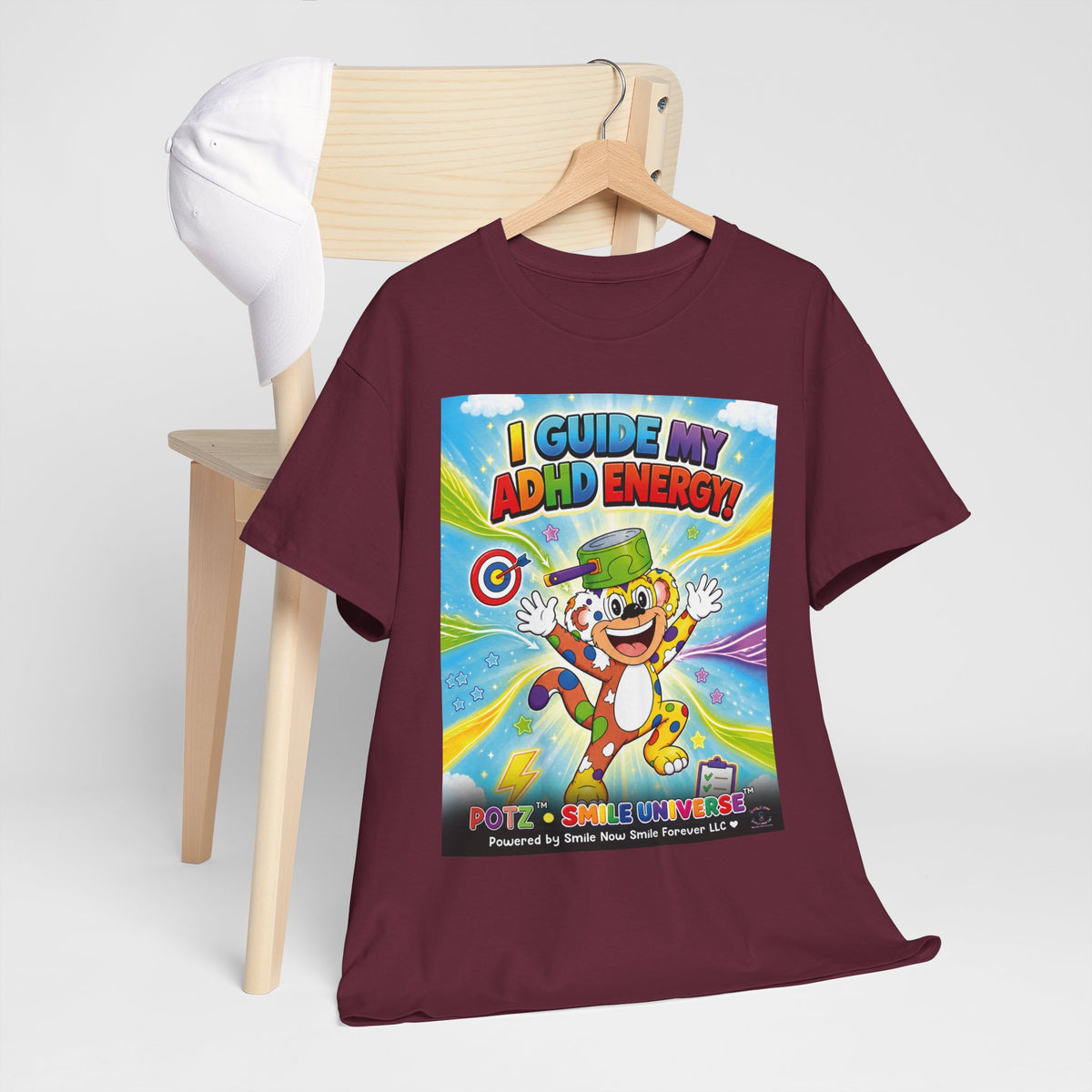 Potz™ Unisex Heavy Cotton™ Tee – "I Guide My ADHD Energy!" Graphic Tee | Smile Universe Collection
