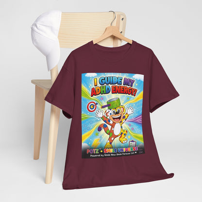 Potz™ Unisex Heavy Cotton™ Tee – "I Guide My ADHD Energy!" Graphic Tee | Smile Universe Collection