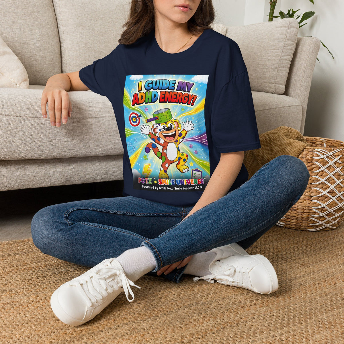 Potz™ Unisex Softstyle T-Shirt – "I Guide My ADHD Energy!" Graphic Tee | Smile Universe Collection