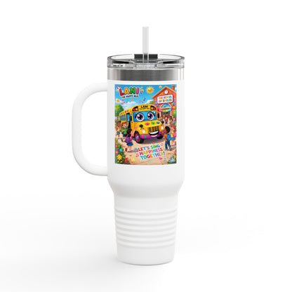 Lani™ 40oz Insulated Travel Mug – "Let's Sing Happiness Together!" Graphic