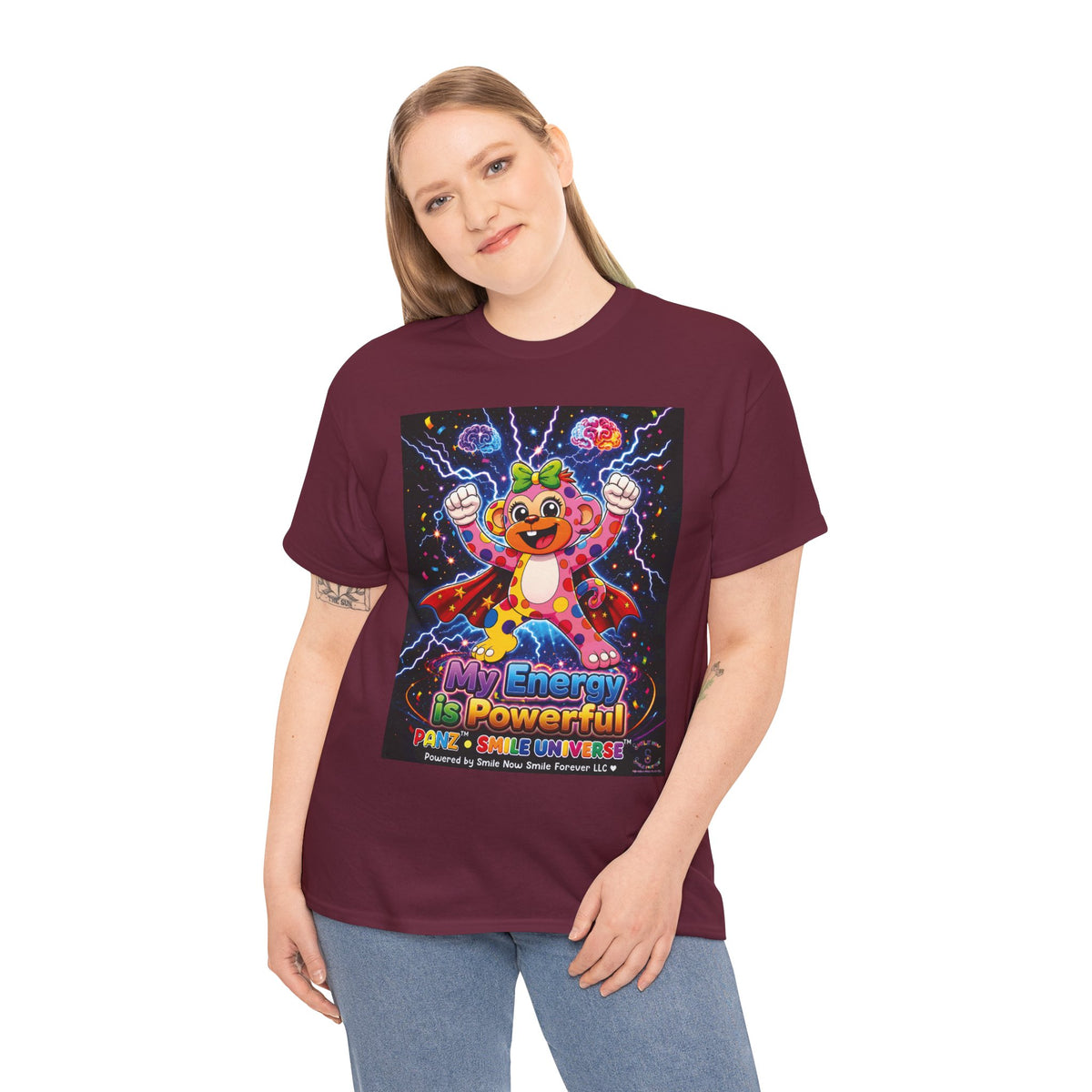 Panz™ Unisex Heavy Cotton™ Tee For Adult – "My Energy is Powerful" Graphic Tee | Smile Universe Collection
