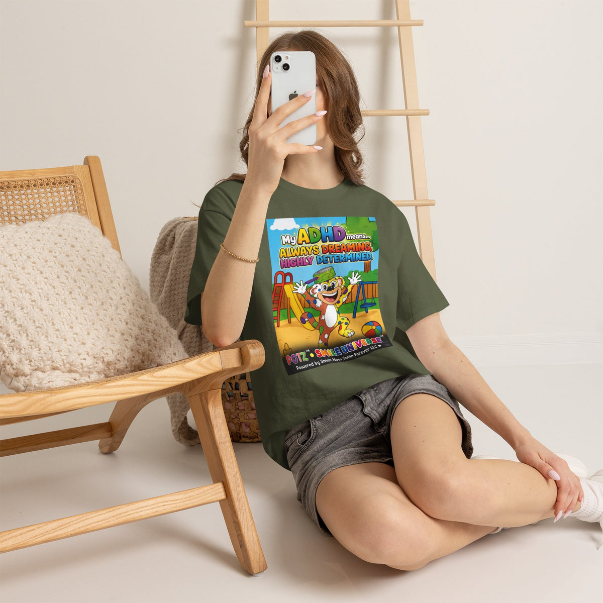 Potz™ Unisex Heavy Cotton™ Tee – "My ADHD Means Always Dreaming, Highly Determined" Graphic Tee | Smile Universe Collection