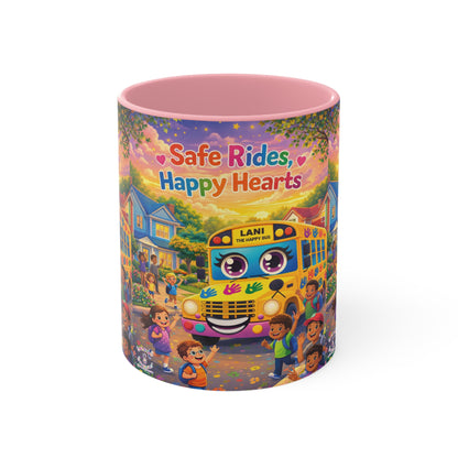 Lani™ Accent Mug – "Safe Rides, Happy Hearts" Graphic